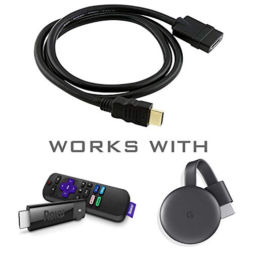 Hdmi Port Extender Male-To-Female Cable Cord Wire For All-New Fire Tv Firetv Stick Streaming Device With Alexa Voice Remote 2020 2018 & Older Versions, Fire Tv Stick Lite (Cable Only) #TOP2