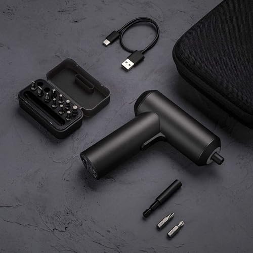 Image of Xiaomi Mi Cordless Screwdriver 3.6V, 2000mAh Rechargable Battery. Patented One-piece body with USB-C charging port. High 5-N.m Torque Cordless Portable Screwdriver with 12 pieces of S2 Steel Bits