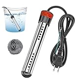 LBFXQ投げ込みヒーター 電気浸漬給湯器ロッド プールヒーター 1500w 自動電源オフ 浴槽用給湯器 インフレータブルプール 家庭 アウトドア 学校に適しています（ワイヤーたわしと日本語マニュアル付き）