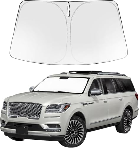 Image of Proadsy 2026 Upgrade Front Windshield Sun Shade Foldable Sunshade Protector Custom Fit 2018-2024 Lincoln Navigator Accessories