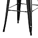 AC Pacific 30” Metal Barstool Set of 2 – Country Rustic Style with Low Back, Lightweight & Sturdy Build, Easy Assembly – Distressed Black