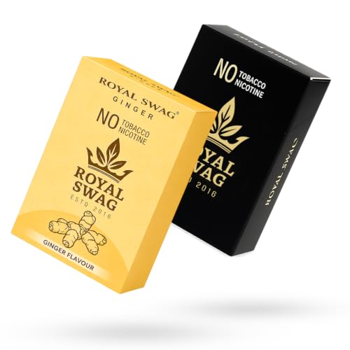 Image of ROYAL SWAG Ragular And Ginger Flavour Wellness Sticks 10 Sticks Each Pack of 2 Boxes Ayurvedic Herbal Blend Wellness Sticks