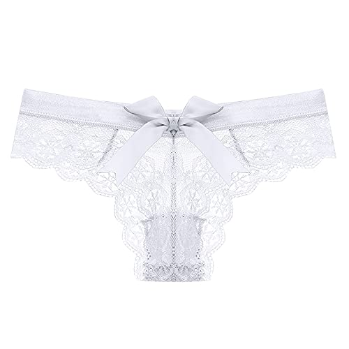Kuaopata Women'S Lace Bow Thongs T Back Low Waist Breathable Panties Sexy Seamless V-Shape Design Floral Lace Tangas thumb #1