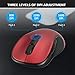 immagine 5Mouse Senza Fili, TedGem 2.4 Ghz Mouse Wireless Portatile, con Ricevitore Nano USB per Laptop, PC, Chromebook, Notebook, 6 Pulsanti, 3 Livelli di Regolazione DPI - Super Risparmio Energetico, Rosso