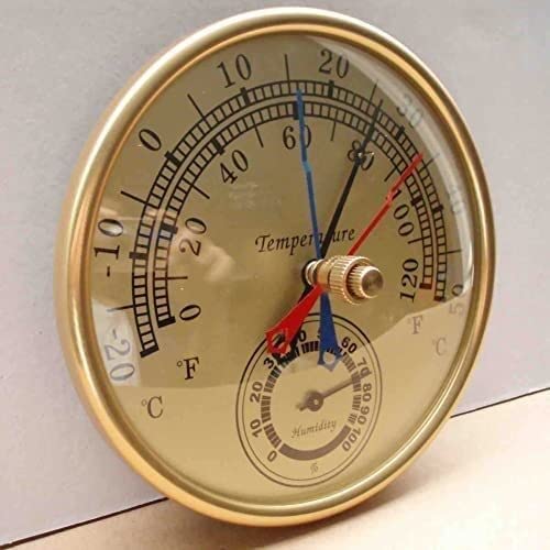 Traditional Barometer,Traditional Weather Station, 5.0" Indoor Outdoor Home Pool Temperature Hygrometer, Weather Station Without Battery, for The Household Decorative