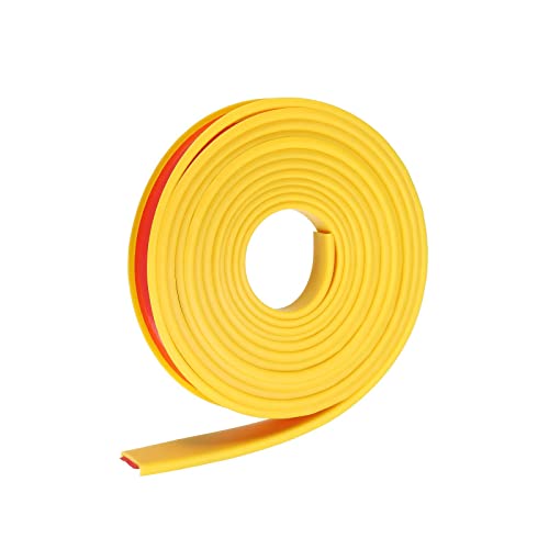 Image of uxcell U Shape Furniture Edge Banding, 4M Self Adhesive Flexible Edging Trim, 5x18mm TPE Edge Guards for Cabinets Furniture Repair Restoration, Yellow
