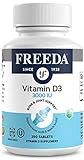 Freeda Vitamin D3 - 3000 IU - Pure High Potency Kosher Supplement Tablets - Bone and Muscle Health,...