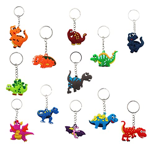 ANYUANKW 12 Stücke Dinosaurier Party Mitgebsel,Kindergeburtstag Schlüsselanhänger Dino,Dinosaurier Keychain für Dinosaurier Geburtstag Kinder Cover