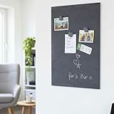 Magnettafel Schiefer 4 In 1 (Magnetwand+Kreidetafel+Pinnwand+Wandbild) Naturstein Magnetboard in verschiedenen Steinarten und Gr&ouml;&szlig;en 30x60 cm, 40x60 cm,80x60 cm (Grey Impact, 30cm x 60cm)
