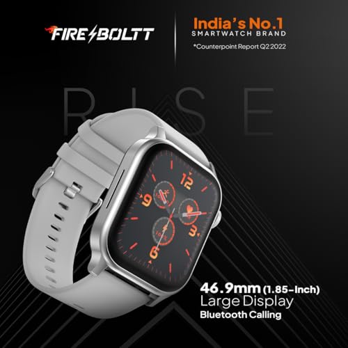 Fire-Boltt Rise Smart Watch, 1.85" HD Display, Metal Body with Bluetooth Calling, Rotating Crown, AI Voice Assistant, 120 Sports Modes, Neon UI,... - Image 2