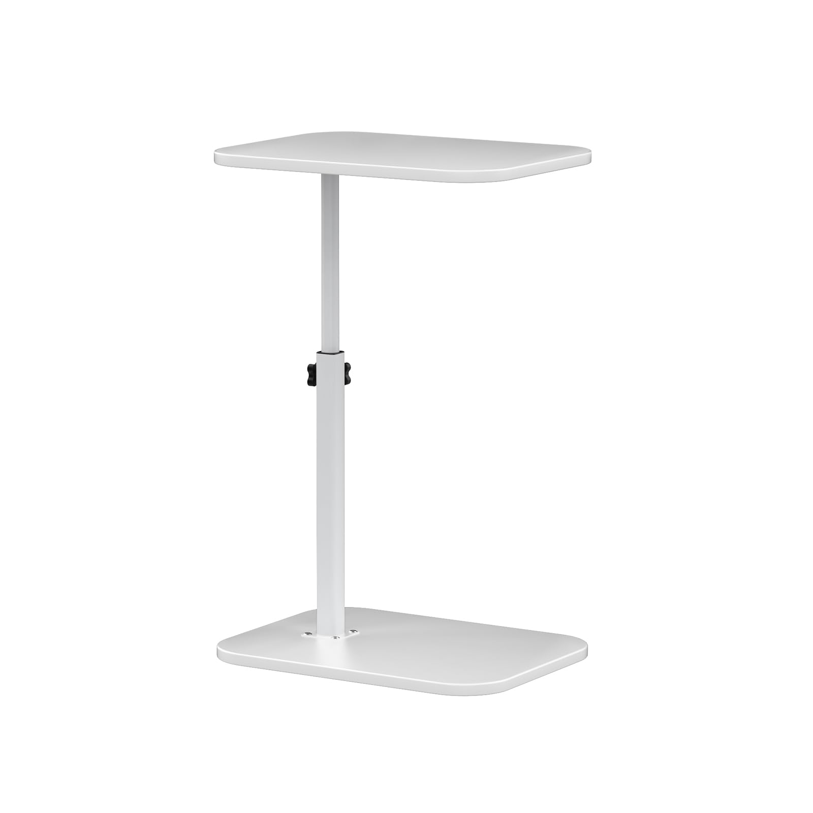 LANTUS Table de lit Mobile, Table d'appoint,Support PC pour Salon Bureau Chambre, Freins pour Stabilisation, Réglage Facile, 40 x 30 x 80 cm - Forme en C - Blanc