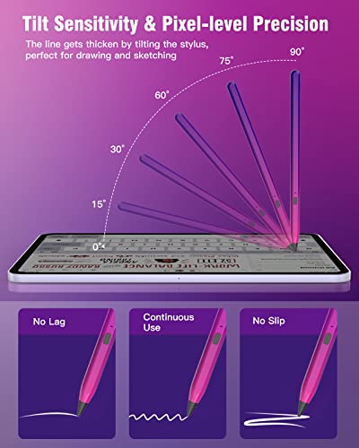 Timovo Stylus Pen For Ipad Palm Rejection Tilt High Precision Apple Pencil Compatible With（2018-2022） Ipad Pro 2021 11/12.9/Ipad Air 5Th 4Th 3Rd,Ipad 9Th/8Th/7Th Gen,Ipad Mini 6/5Th,Gradient Purple #TOP2