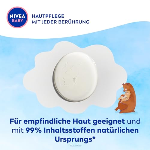 NIVEA BABY Pflege und Massage Öl, pflegendes Babyöl für die zarte Babyhaut mit Mandelöl und Vitamin E, Hautpflege schützt und stärkt empfindliche Haut (200 ml)