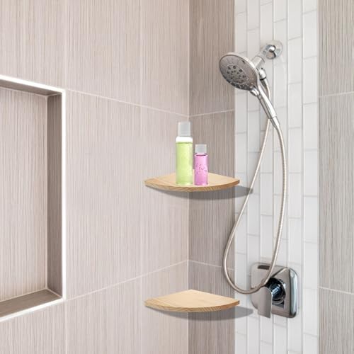 Étagère Murale Triangulaire Bois Pin Naturel Support Rangement Angle Maison
