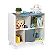 Relaxdays Regał dziecięcy na zabawki i książki, wys. x szer. x gł.: 60 x 60 x 30 cm, 5 przegródek, dziewcząt i chłopców, regał na zabawki, biały/szary