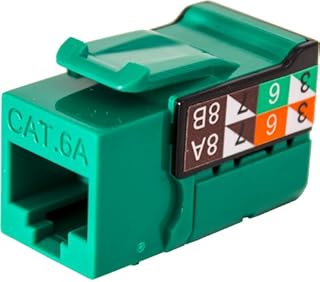 CAT6A RJ45 Keystone Jack, V-Max Series - Green Color - (50 pack)