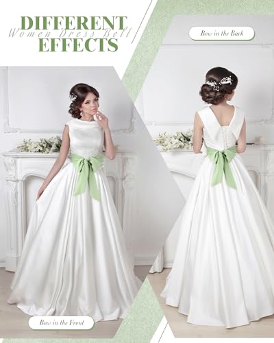 Image of Glitopper Women Chiffon Sash Belt Dress Sash Waist Bridal Wedding Belt 50s Accessories 3'' Wide