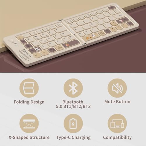 Teclado compacto plegable Bluetooth portátil Z1 inalámbrico para iPad y iPhone 5