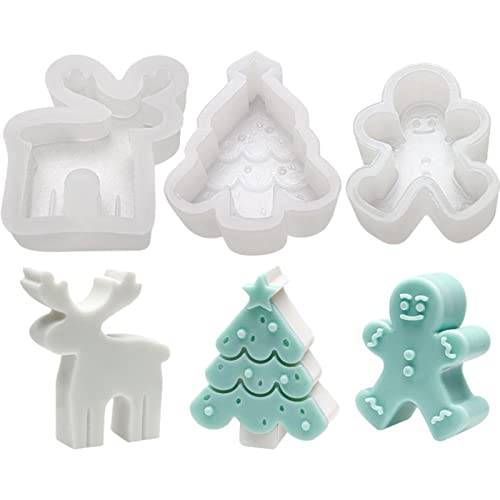 Repostería Y Gourmet, Office Product Molde Para Velas De Árbol De Navidad | Molde De Silicona Para Velas Arbol De Navidad | Moldes Para Velas 3D Decoración Navideña Moldes De Alces De Silicona...