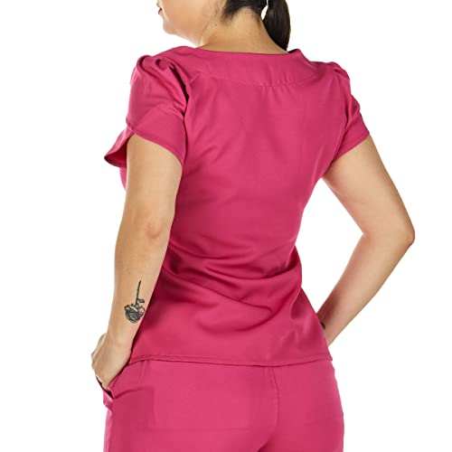 Blusa Scrub Transpassada Pink Cor:Pink;Tamanho:G