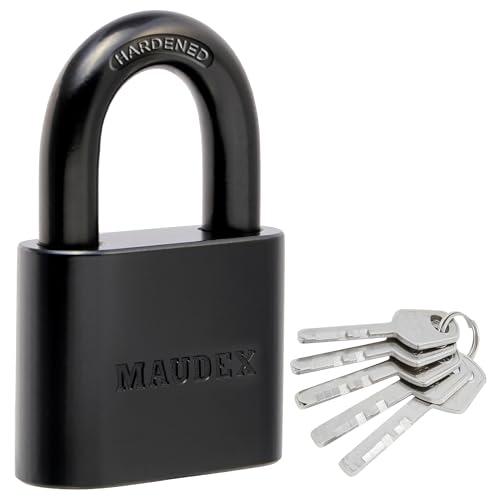 Maudex® PBK50 Cadenas Extérieur avec 5 Clés - Anse 10 mm Cut Resistant Shackle, Grand Corps Inox Étanche | Antivol de Qualité Résistant aux Intempéries pour Portail