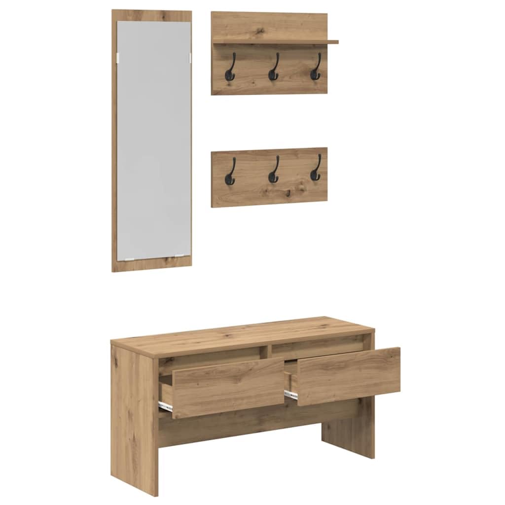 Ensemble de meubles de couloir 4 pièces Chêne 90 x 31 x 46,5 cm