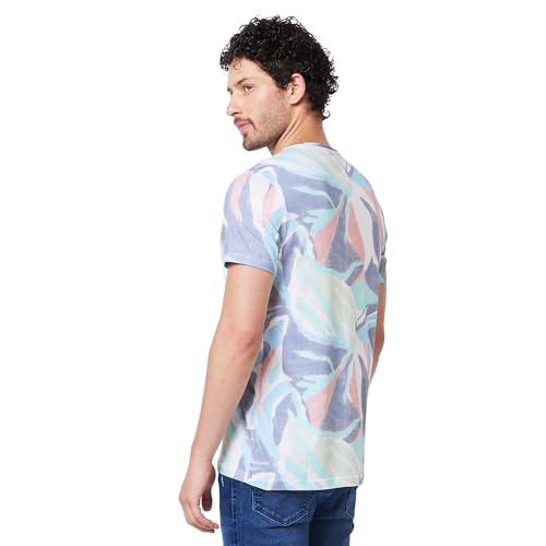 Image of Spykar Men's Slim Fit Round Neck Half Sleeve Printed Casual T-Shirt