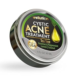 Cystic Acne Treatment Cream – Natural Pimple and Scar Remover with Tea Tree Oil – Effective Overnight Face Treatment for Acne Spots, Pimples and Scars – 1oz