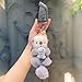 Plush Keychain Otter Charm for Women Teens & Animal Lovers | for Handbags Purses Backpacks & Car Keys | Birthday Gift (Grey)