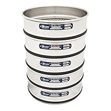 Gilson V200SF 150U Stainless Steel ISO Round Test Sieve, 150 um Opening Size, 200 mm Frame Diameter, Full Height