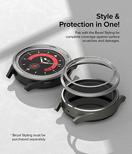 Image of Ringke Inner Bezel Styling Compatible with Samsung Galaxy Watch 5 Pro 45mm, Stainless Steel Anti-Scratch Inner Bezel Ring Protective Cover - 45-IN-01 (ST) Silver