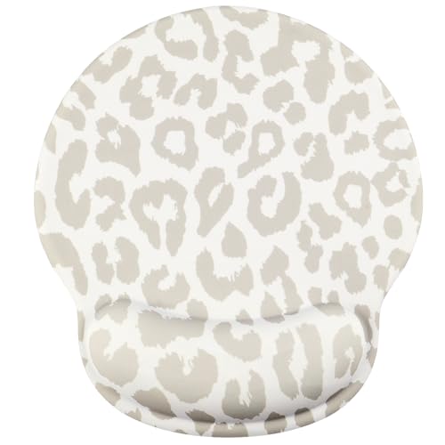 Ksriylm Niedliches Leopard Mauspad, Ergonomisches Mauspad mit Handgelenkauflage,Wasserdicht Gelkissen Mousepad mit Rutschfester PU-Unterseite für...