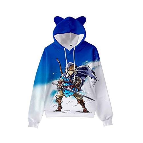 GUGU Dames Filles Sexy Mode Sweat À Capuche Legend of Zelda Imprimé Pull À Capuche Blanc Cover