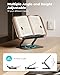 Viozon Book Stand for Reading,Book Holder, Height&Angle Adjustable, 360° Rotating Base, Foldable and Portable, Lightweight for Office, Kitchen, School Textbook, Recipe, Magazine,Kindle,Tablet DW