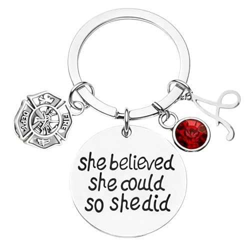 Infinity Collection Firefighter Keychain She Believed She Could So She Did, Fire...