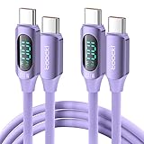 toocki 100W Fast Charging USB C Cable 2Pack 5A Type C Charging Cable with LED Display 6.6FT USB 2.0 Silicone Fast Charge Cable for Lenovo Tab M11 M10 M9 M8 P12 P11 P10