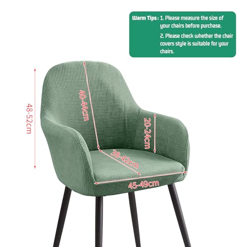 Stuhlhussen mit Armlehne Samt, Sessel Schonbezug MaisköRner, Elastischer Stuhlbezug, Stuhlhussen Bezüge Universal, Bezug Stuhl Abnehmbare für Esszimmer Wohnzimmer Hochzeit Deko (Erbsengrün)