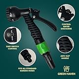 Green Haven Garden Hose Pipe Reel – 10m / 32ft Lightweight Compact Hosepipe with 7-Pattern Spray Nozzle Gun, Easy Wind Mini Hose Reel for Small Gardens, Balconies & Outdoor Cleaning (Reinforced) - Image 6