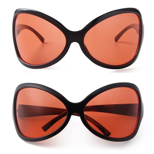 Oversized Sunglasses Wrap Around Sunglasses Y2K Shades for Women Men Trendy Oval Sun Glasses Big Sunnies Shades4