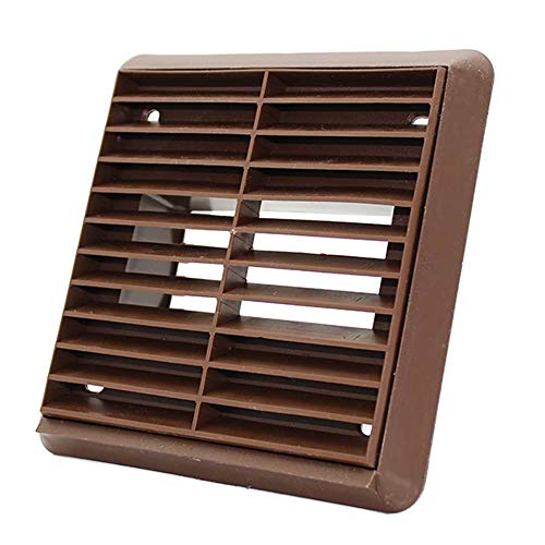Kair Brown Louvred Wall Vent Grille 155mm External Dimension with 110mm x 54mm Rectangular Rear Spigot, 110x54mm