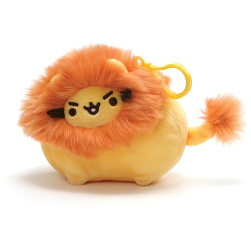 GUND Pusheen Pusheenimal Lion Plush Stuffed Animal Backpack Clip, Yellow and Orange, 5