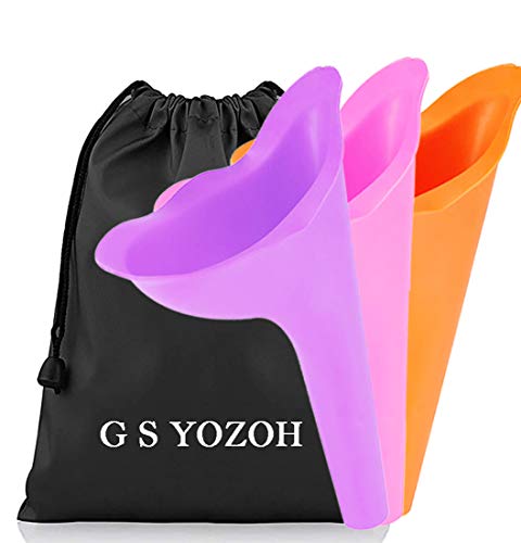 G.S YOZOH Female Urinal Women Pee Funnel - Portable Women Urinal Standing Up to Pee Funnel Reusable, Female Urination Device Travel Toilet for Camping, Hiking, Outdoor Activities, Pack of 3