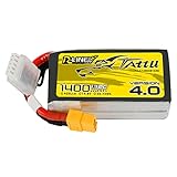 TATTU R-Line Version 4.0 4S Lipo Battery 14.8V 130C 1400mAh Lipo Battery Pack with XT60 Plug for Racing