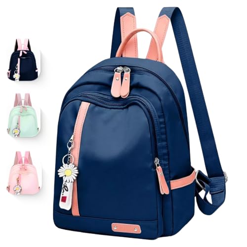 Mochila Feminina Reforçada, Notebook, Escolar, Trabalho, Viagem, Bolsa Casual Universitária Para Mulher (Azul Marinho)