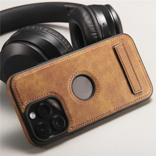 Coque iPhone 14 Pro Max Cuir PU Antichoc avec Support Pliable