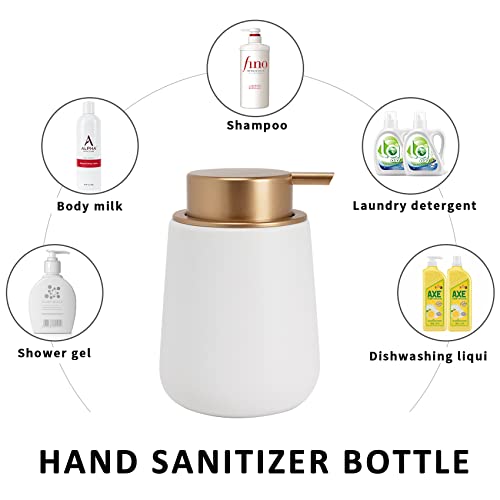 Image of Soap Liquid Dispenser Ceramic with Easy-to-Press Pump Hand Liquid Dispenser for Shampoo Bathroom Kitchen 12 oz 2pcs