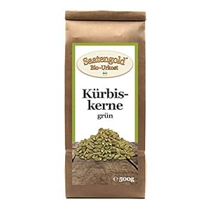 Saatengold | Natuurlijke stoffen / natuurlijk/zuiver | Vegan & glutenvrij (biologische pompoen pitten groen 500g)