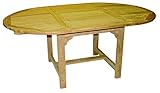 Größe ca. 180/120x90x75 cm Ovaler Tisch ausziehbar Teak Holz 180/120x90x75cm