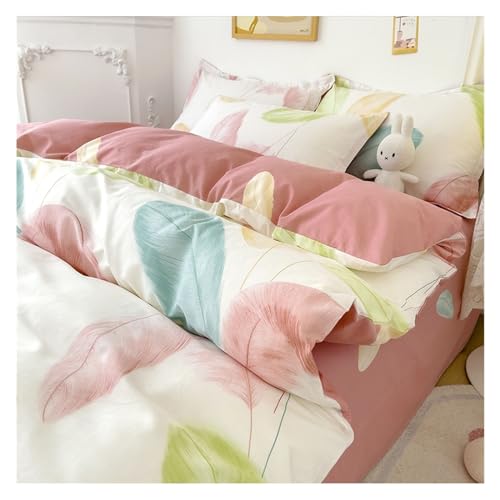 Housse de couette 4 pièces en coton avec fermeture éclair toutes saisons
