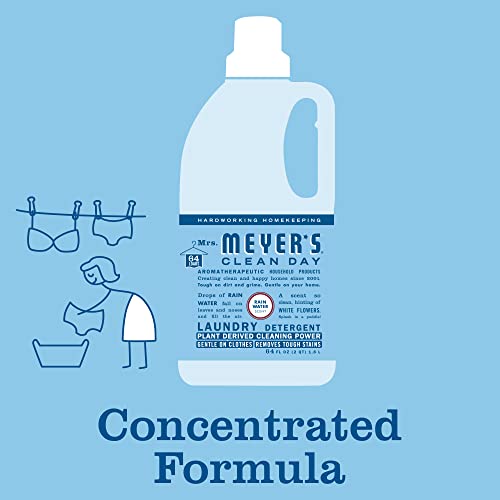 Mrs. Meyer's Liquid Laundry Detergent, Biodegradable Formula Infused With Essential Oils, Rain Water, 64 Oz - Pack Of 2 (128 Loads) #TOP5
